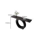 Modern Circular Iron Base Sintered Stone Console Table Image - 14