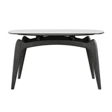 Modern Circular Sintered Stone Extendable Dining Table White Image - 7