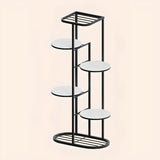 Modern Circular Tray Multi-Tier Metal Floor Plant Stand Image - 5