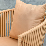 Modern Classicist 2 Chairs Ivory Aluminum Metal Outdoor Arm Chair Image - 7