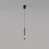 Modern Clear Acrylic Flower Metal Tube Bedroom Pendant Light Image - 13