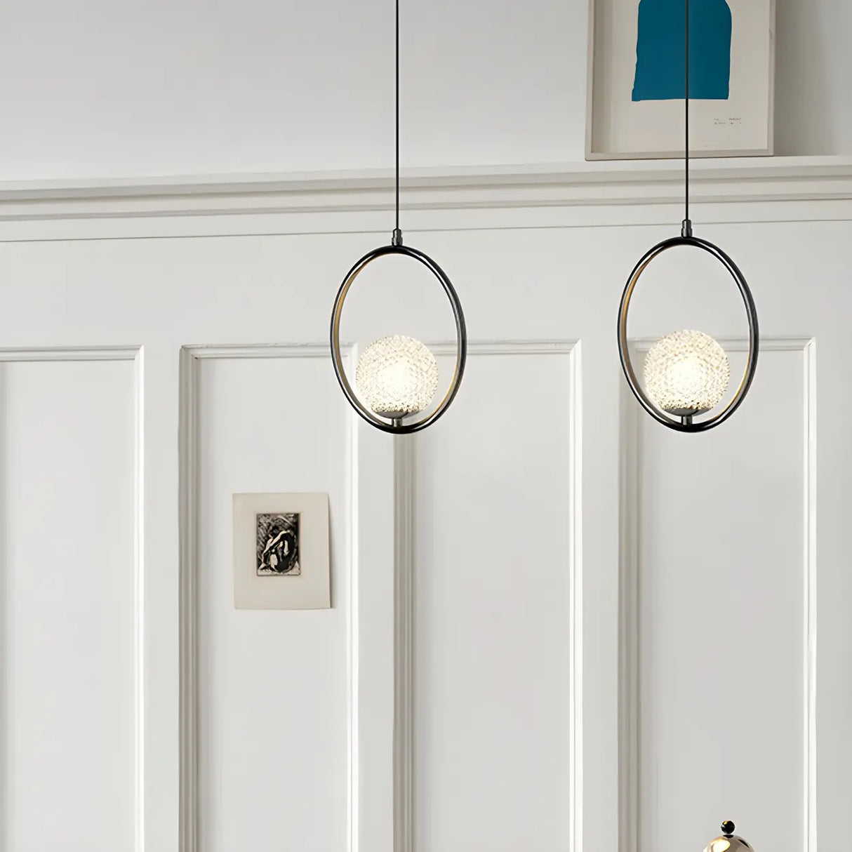 Modern Clear Acrylic Globe Pendant Light Bedroom Image - 20