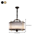 Modern Clear Glass Drum Chandelier, Adjustable Height #size
