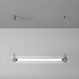 Modern Clear Glass Linear LED Island Pendant Light Image - 2