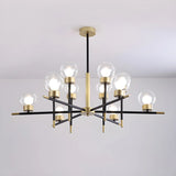 Modern Clear Globe Metal Living Room Chandelier Image - 13