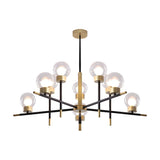 Modern Clear Globe Metal Living Room Chandelier Image - 14