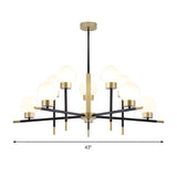 Modern Clear Globe Metal Living Room Chandelier #size