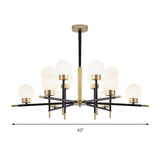 Modern Clear Globe Metal Living Room Chandelier Image - 4