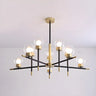 Modern Clear Globe Metal Living Room Chandelier Image - 5