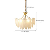 Modern Clear Leaf Chandelier with Pearl Accents #size