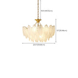 Modern Clear Leaf Chandelier with Pearl Accents Image - 16