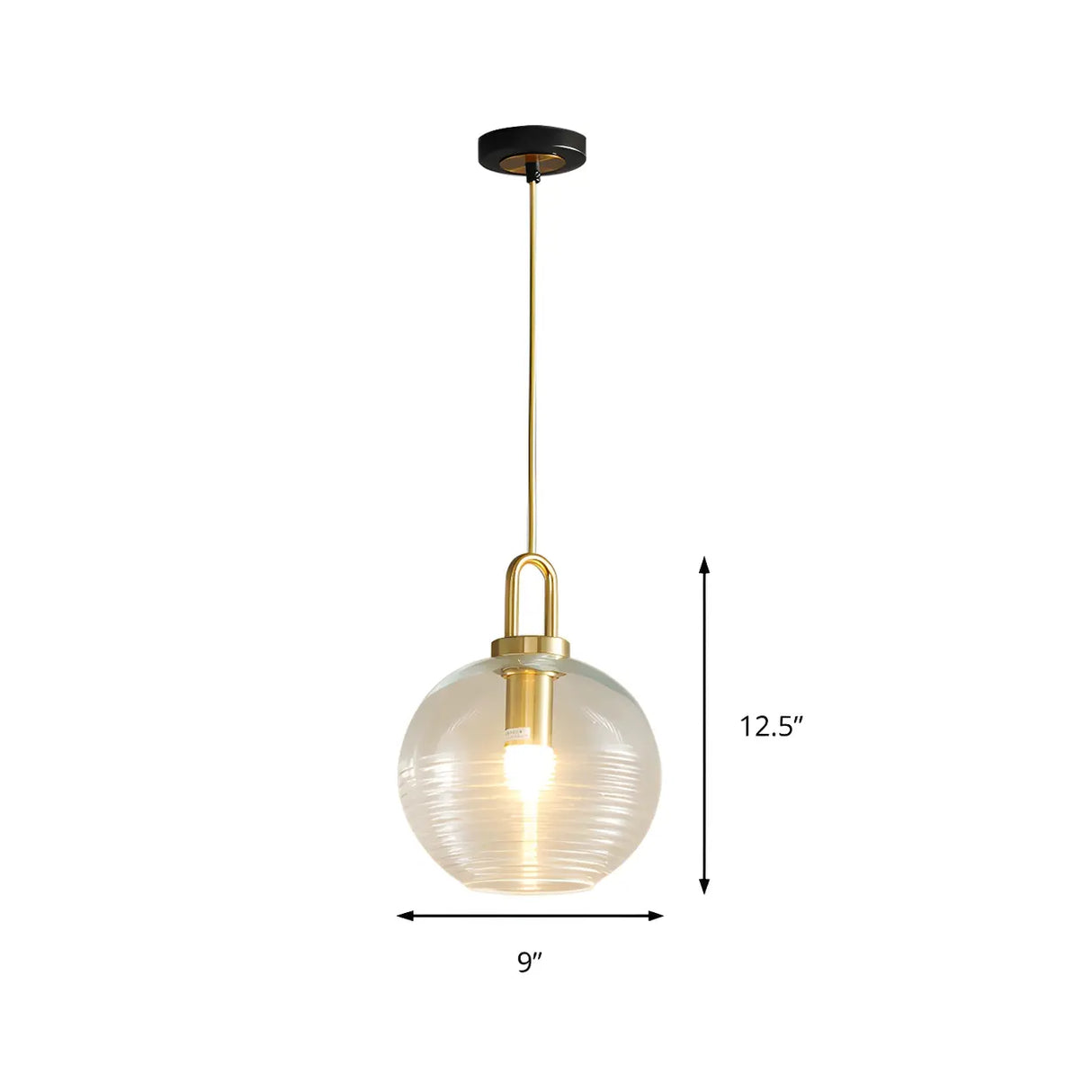 Modern Clear Ribbed Glass Pendant Light for Kitchen Image - 14