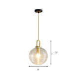 Modern Clear Ribbed Glass Pendant Light for Kitchen Image - 14