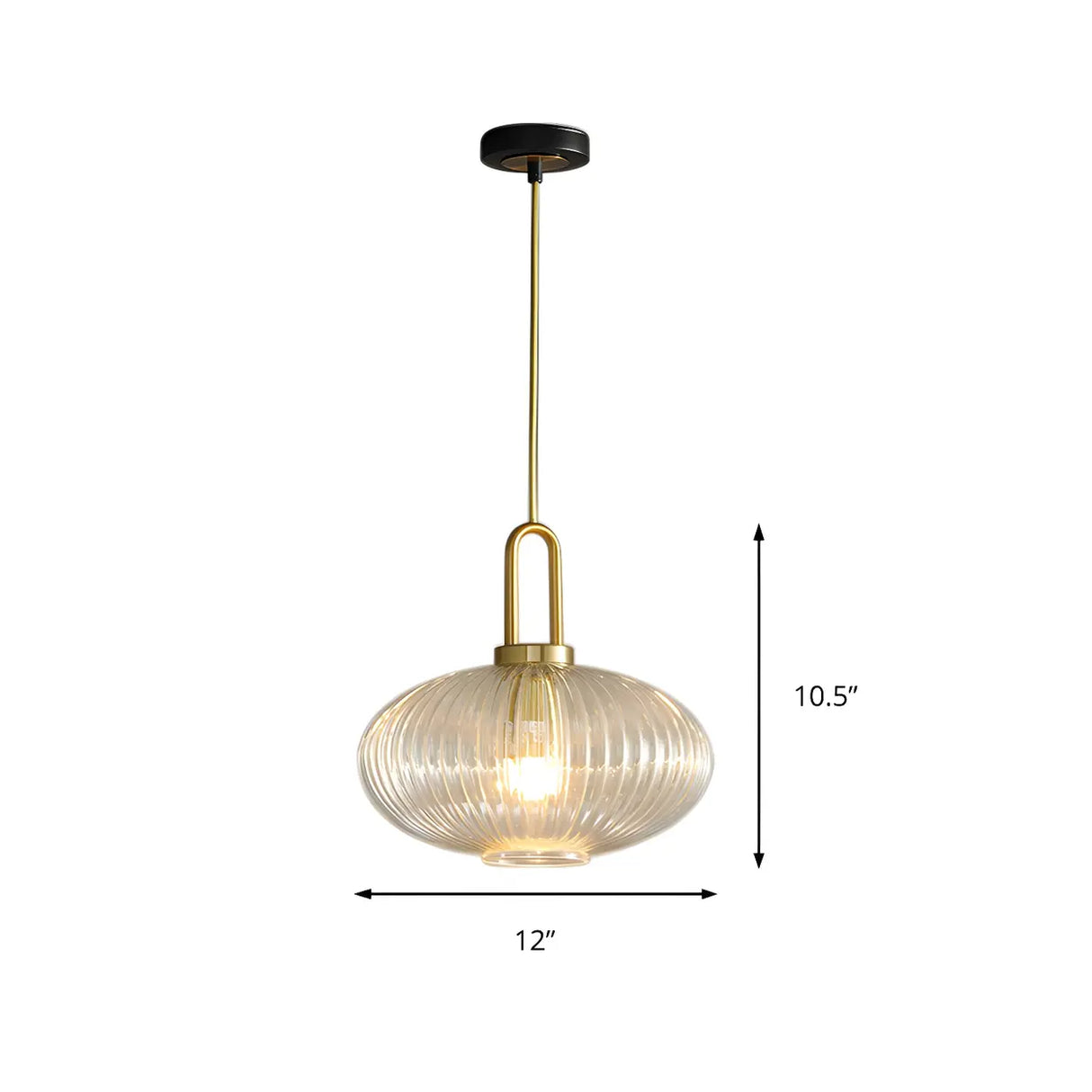 Modern Clear Ribbed Glass Pendant Light for Kitchen Image - 16