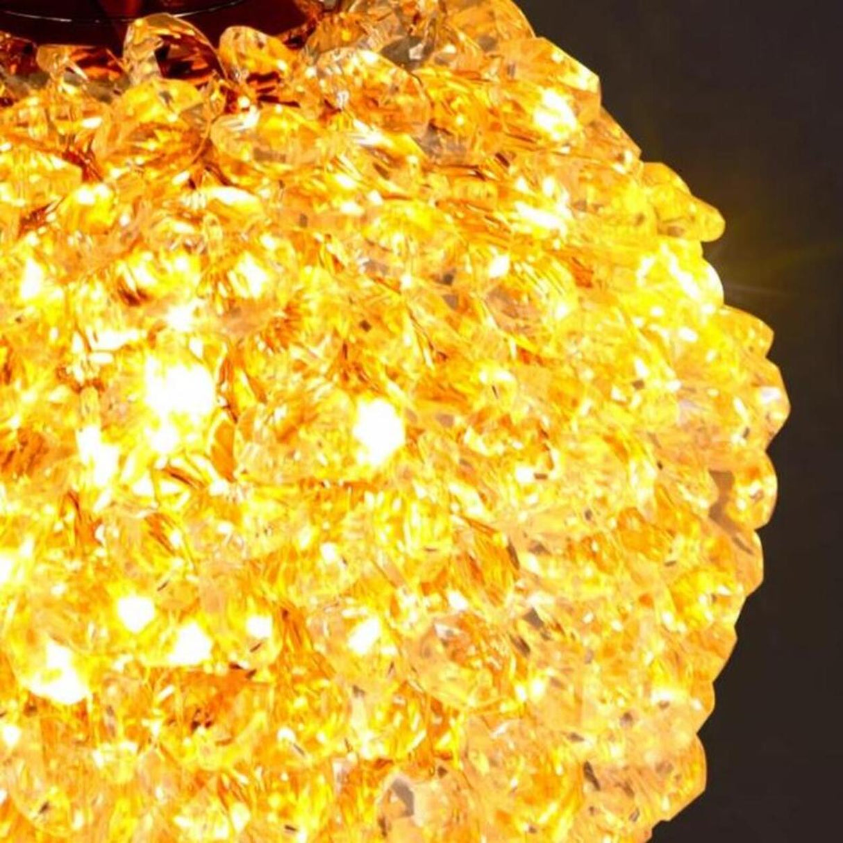 Modern Clear Textured Crystal Ball Bedroom Pendant Light Image - 7