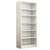 Modern Closed Back 6 Shelves Large Dark Wood Bookcase Image - 10