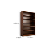 Modern Closed Back 6 Shelves Large Dark Wood Bookcase Image - 22