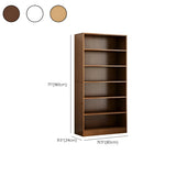 Modern Closed Back 6 Shelves Large Dark Wood Bookcase Image - 24