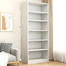 Modern Closed Back 6 Shelves Large Dark Wood Bookcase Image - 3