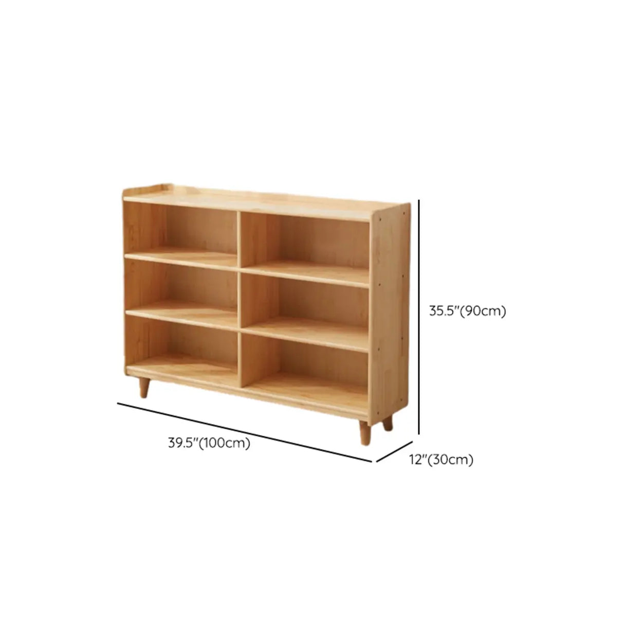 Modern Closed Back Timber Wide Bookcase Natural Finish Image - 17