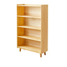 Modern Closed Back Timber Wide Bookcase Natural Finish Image - 5