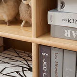 Modern Closed Back Timber Wide Bookcase Natural Finish Image - 9