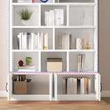 Modern Closed Back Vertical Wooden Storage Bookcase Image - 10
