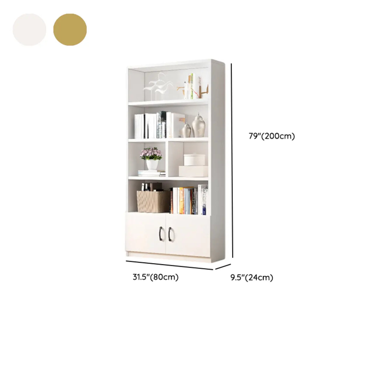 Modern Closed Back Vertical Wooden Storage Bookcase Image - 12