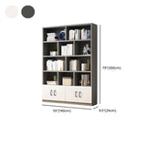 Modern Closed Back Vertical Wooden Storage Bookcase Image - 14