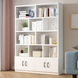 Modern Closed Back Vertical Wooden Storage Bookcase Image - 2