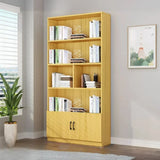 Modern Closed Back Vertical Wooden Storage Bookcase Image - 3