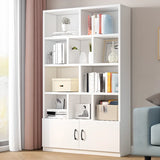 Modern Closed Back Vertical Wooden Storage Bookcase Image - 5