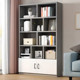 Modern Closed Back Vertical Wooden Storage Bookcase Image - 7