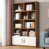 Modern Closed Back Vertical Wooden Storage Bookcase Image - 8