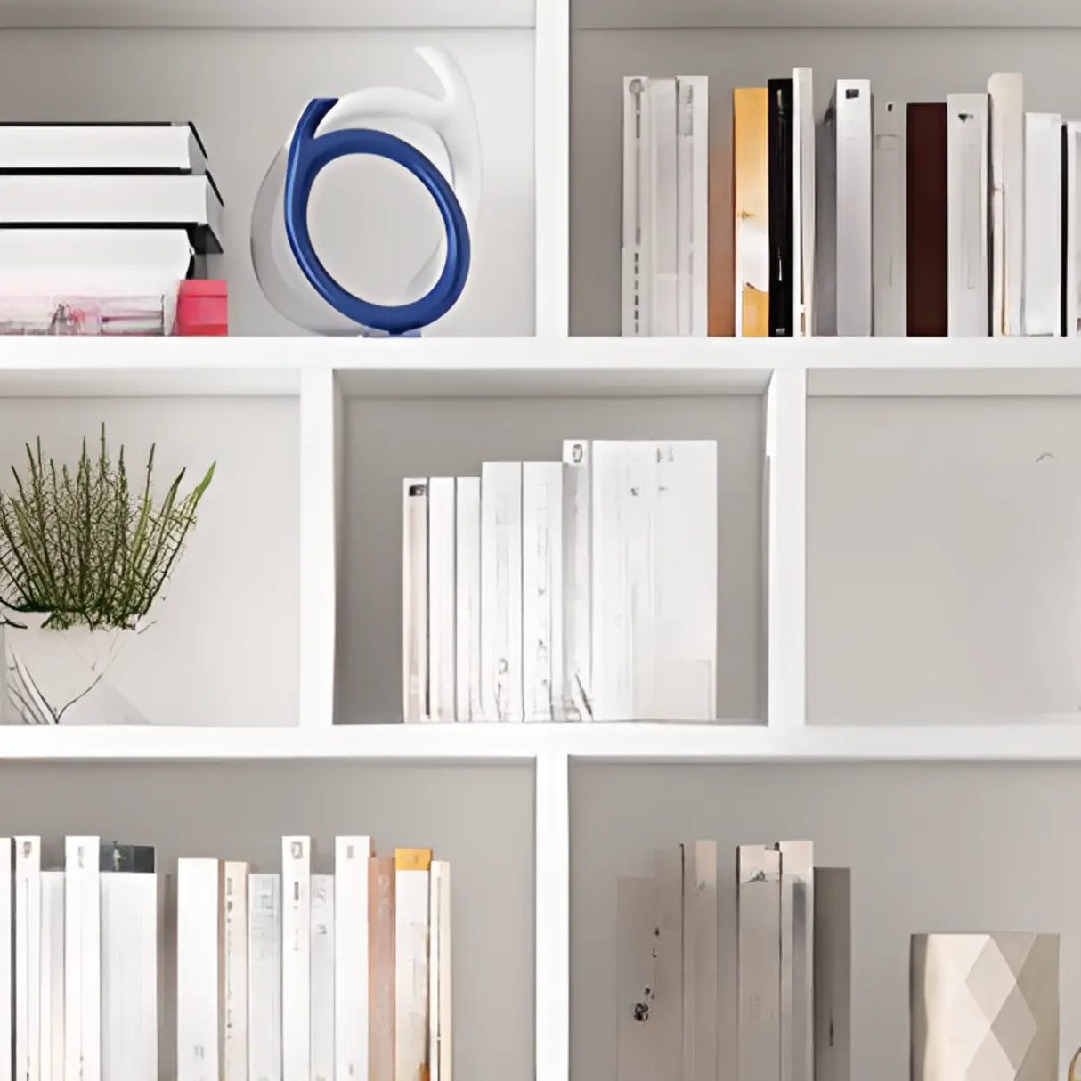 Modern Closed Back Vertical Wooden Storage Bookcase Image - 9