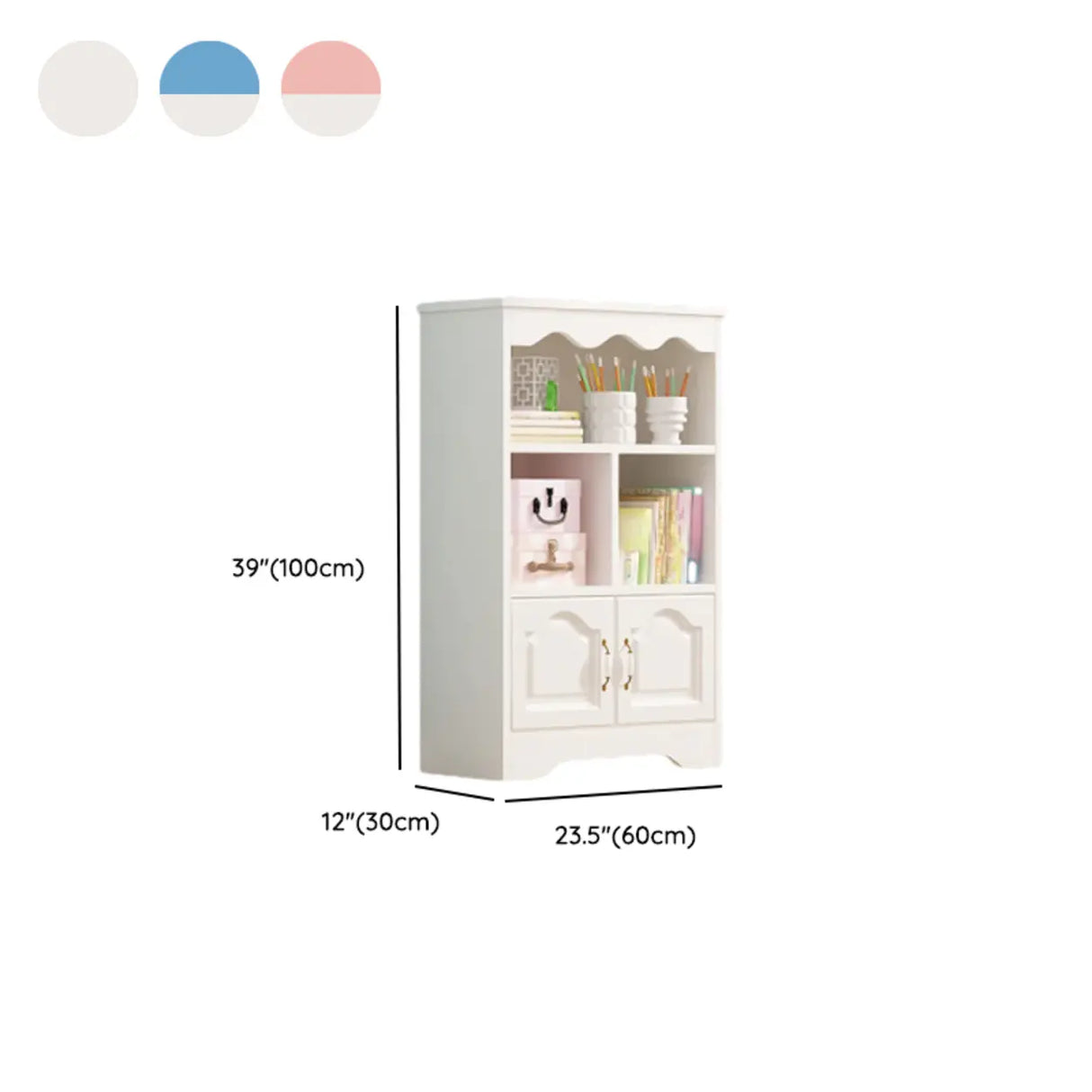 Modern Closed Back Wood Narrow Organizer Kids' Bookcase Image - 39