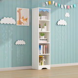 Modern Closed Back Wood Narrow Organizer Kids' Bookcase Image - 6