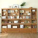 Modern Closed Cocoa Solid Wood Large Storage Bookcase Image - 1