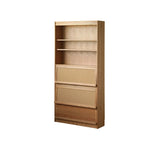 Modern Closed Cocoa Solid Wood Large Storage Bookcase Image - 12