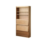 Modern Closed Cocoa Solid Wood Large Storage Bookcase Image - 13