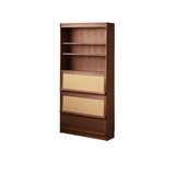 Modern Closed Cocoa Solid Wood Large Storage Bookcase Image - 14