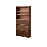 Modern Closed Cocoa Solid Wood Large Storage Bookcase Image - 19