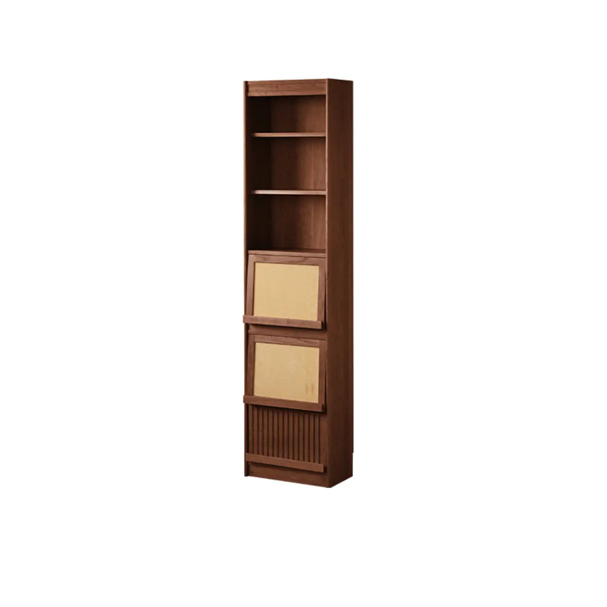 Modern Closed Cocoa Solid Wood Large Storage Bookcase Image - 21