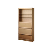 Modern Closed Cocoa Solid Wood Large Storage Bookcase Image - 22