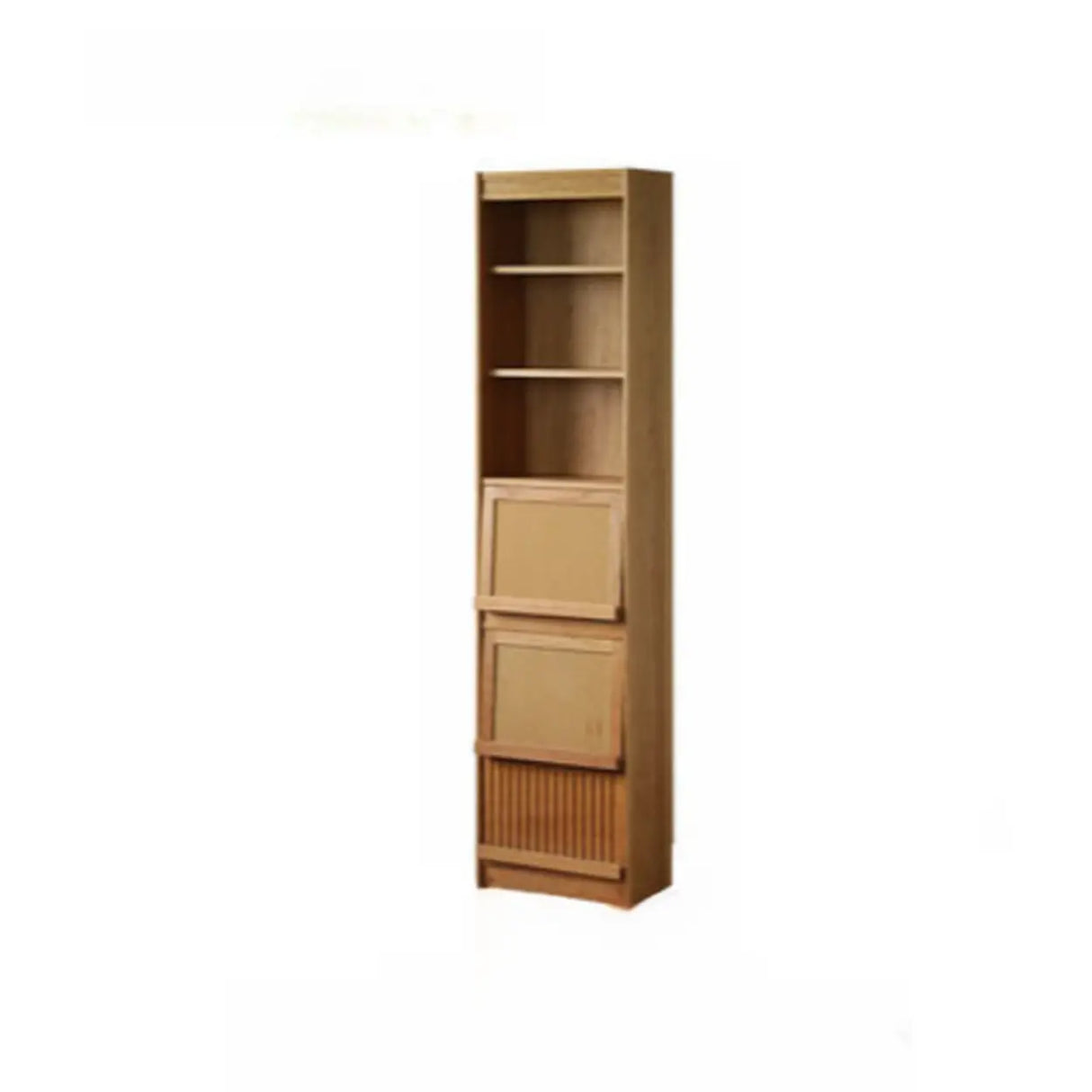 Modern Closed Cocoa Solid Wood Large Storage Bookcase Image - 23
