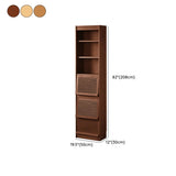Modern Closed Cocoa Solid Wood Large Storage Bookcase #size