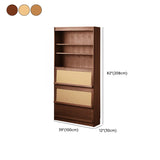 Modern Closed Cocoa Solid Wood Large Storage Bookcase Image - 27