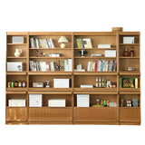 Modern Closed Cocoa Solid Wood Large Storage Bookcase Image - 5