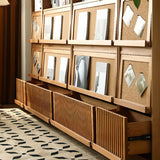 Modern Closed Cocoa Solid Wood Large Storage Bookcase Image - 6