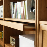 Modern Closed Cocoa Solid Wood Large Storage Bookcase Image - 7